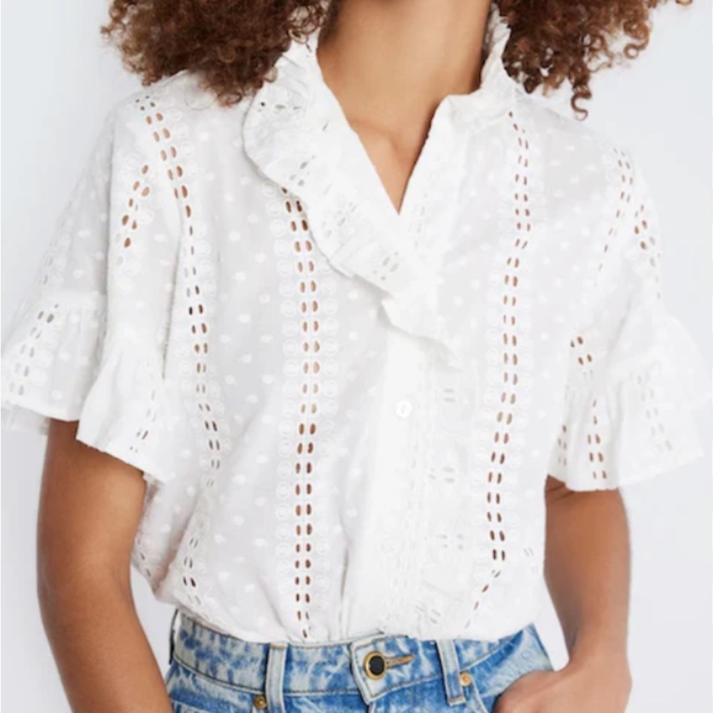Mille blouse NWT white eyelet sold out everywhere!